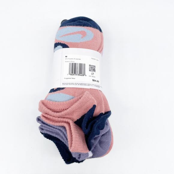 Nike Everyday Lightweight Training No Show Multicolored Socks 6 Pairs Size M - Picture 3 of 5